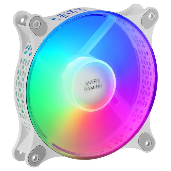 Mars Gaming Ventilador Pack de 2 MFDUOW 12cm RGB Blanco para PC